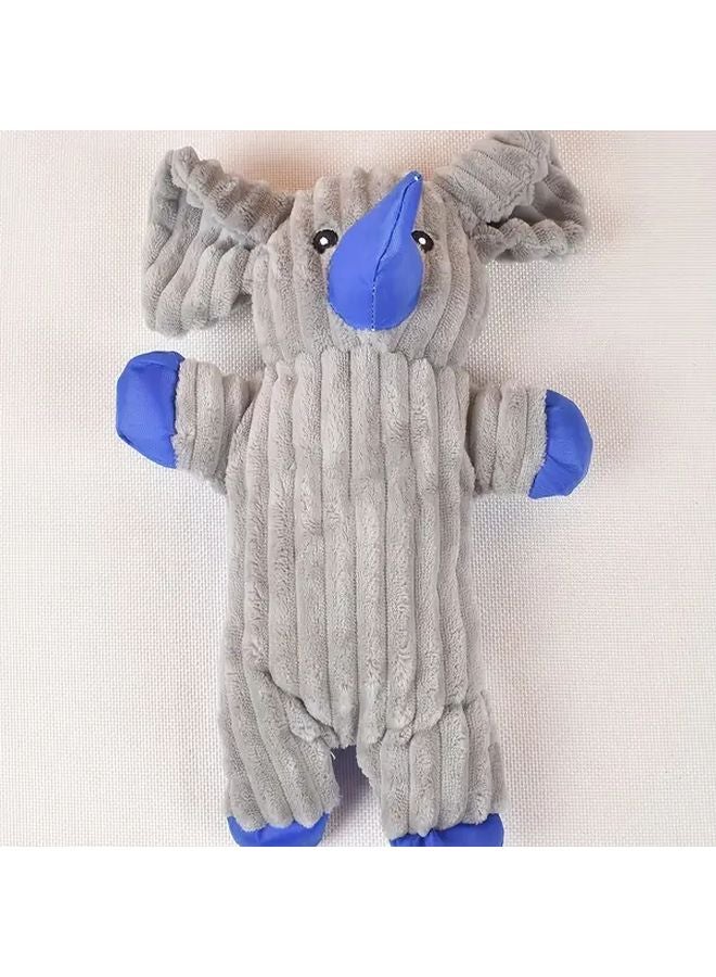 Grey Elephant Plush Dog Toy Chewable Puppy Chewer For Teething Dental Health - Image 3
